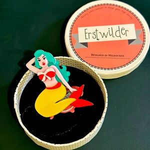 Erstwilder Adella the Elder mermaid brooch.  Perfect condition!